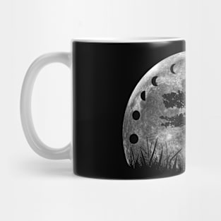 Tree And Moon Phases On Moon Mug